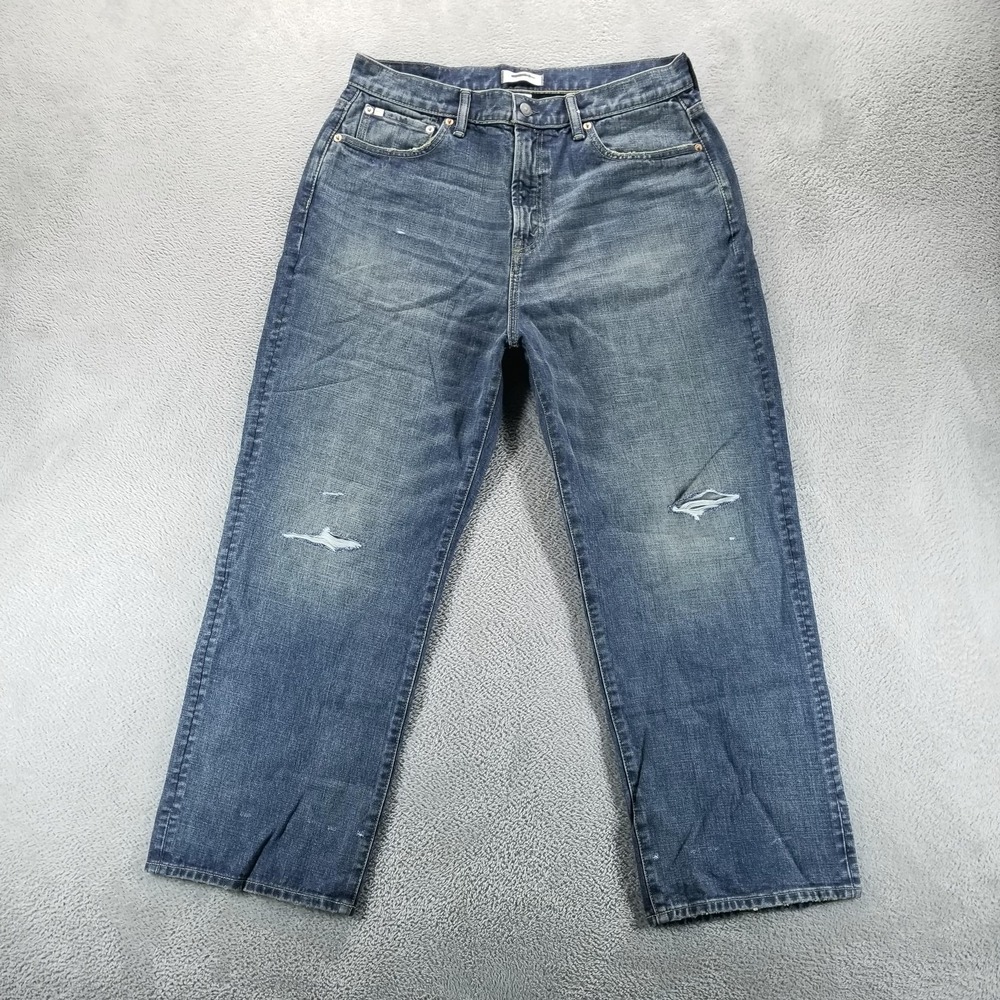 American Eagle Jeans Womens 29 Blue AE77 Relaxed Straight‎ Distressed Premium